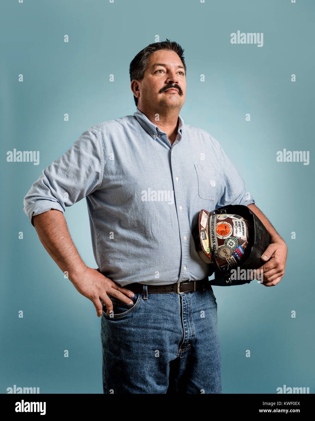 Randy Bryce, candidat démocrate pour le Congrès, photographié à Milwaukee le 5 septembre 2017. Banque D'Images