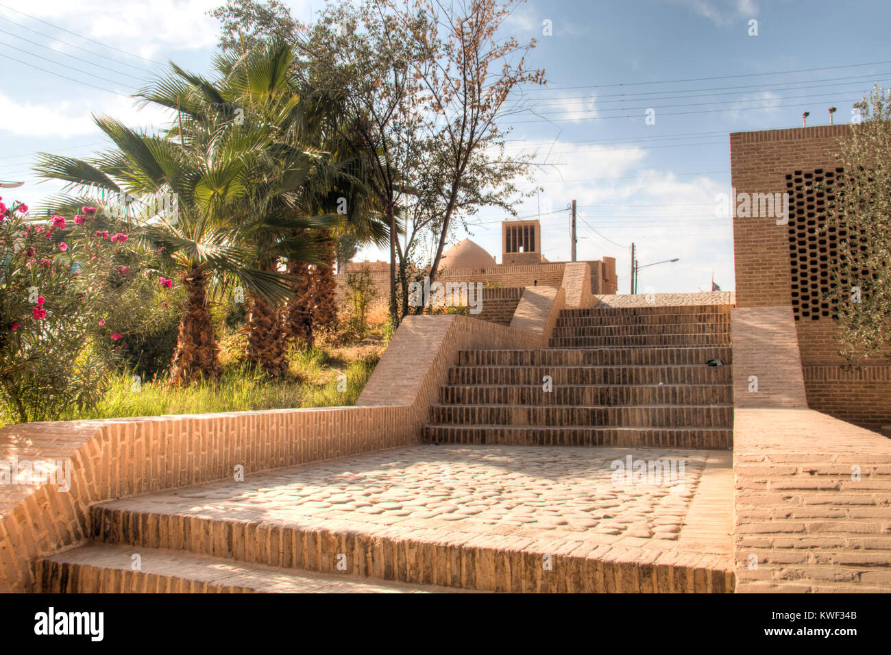 L'ancien caravansérail dans le centre de la ville historique Meybod près de Yazd en Iran Banque D'Images