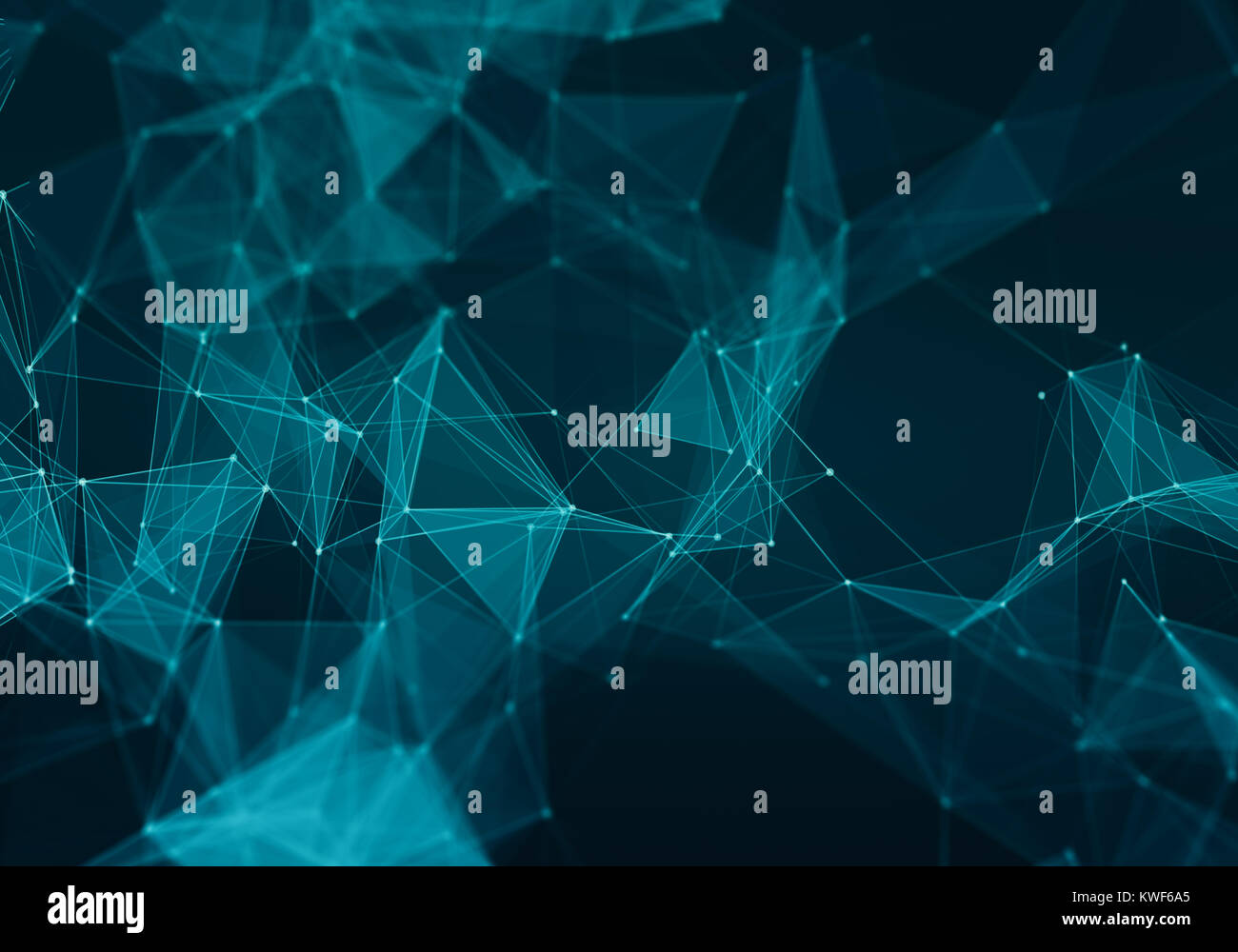 Résumé bleu foncé polygonale turquose faible espace. fond poly Connexion de points et de lignes en triangles de la structure. L'illustration pour la marque, la science, Banque D'Images