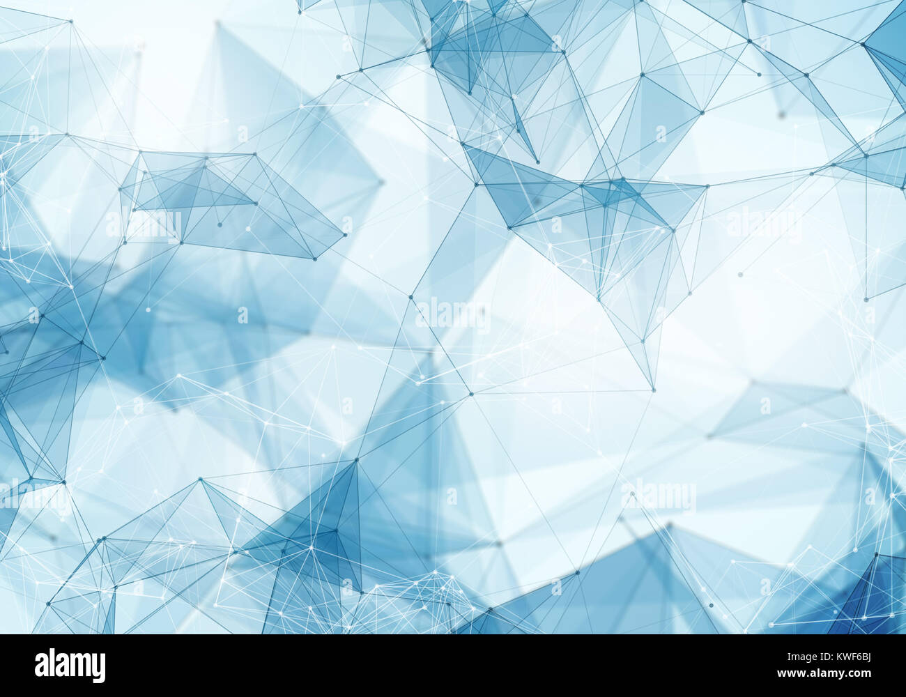 Abstract light blue polygonale faible espace. poly Connexion de points et de lignes en triangles de la structure. L'illustration pour la marque, la science, peint Banque D'Images