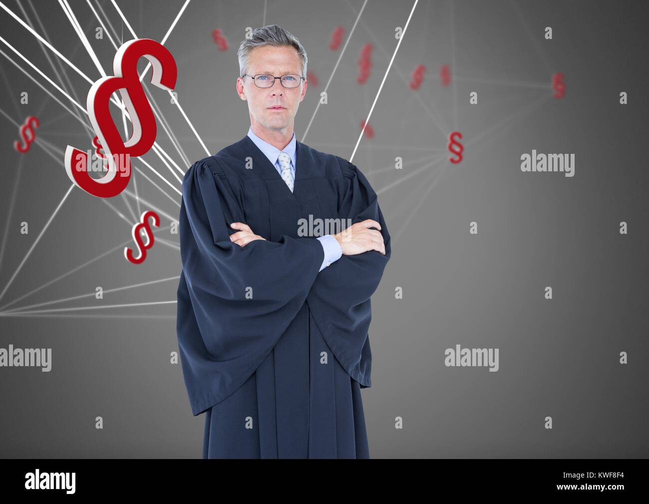 Icônes de symbole de section 3D et juge Banque D'Images