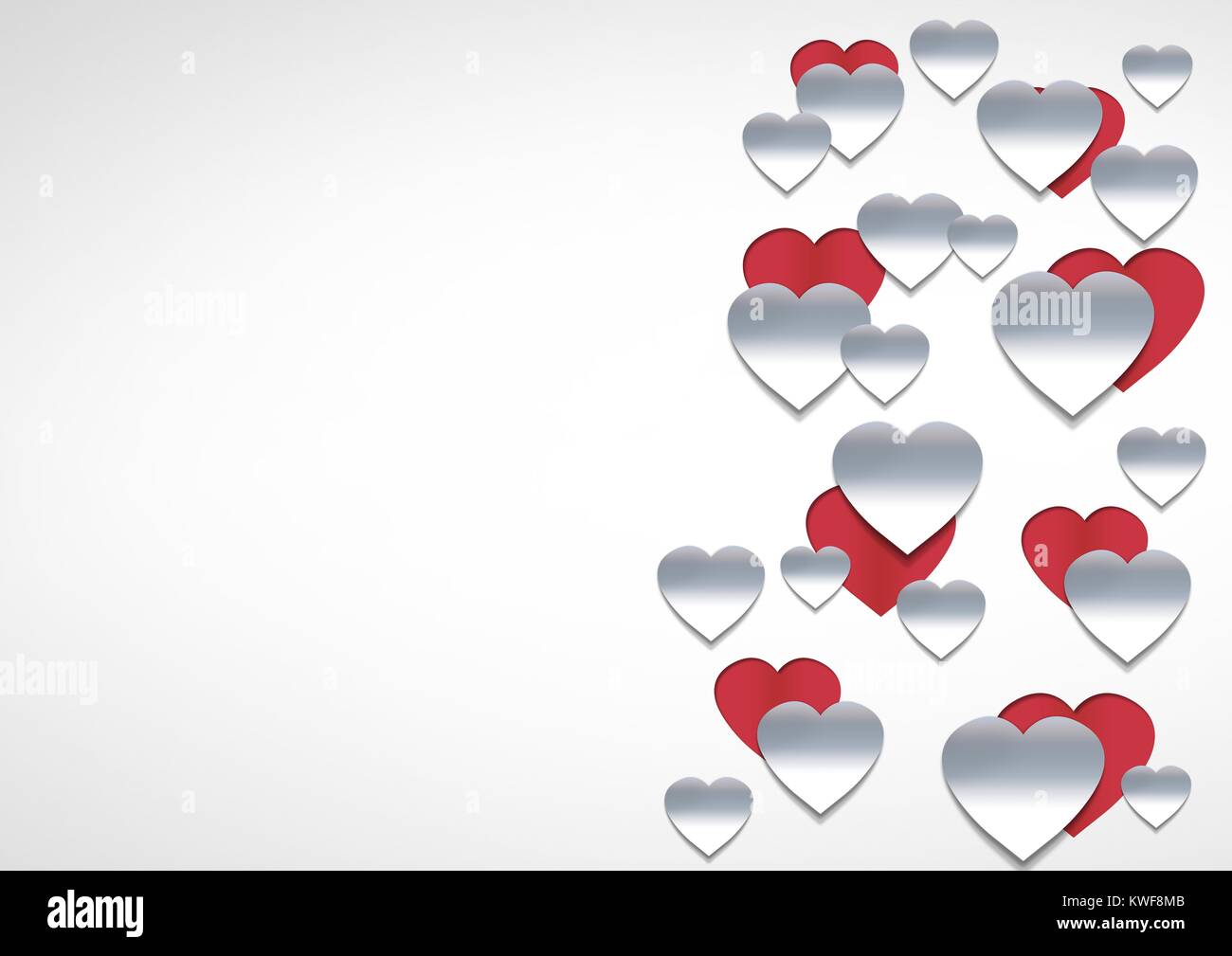 Le papier est coupé dans les cœurs de Saint-Valentin Banque D'Images