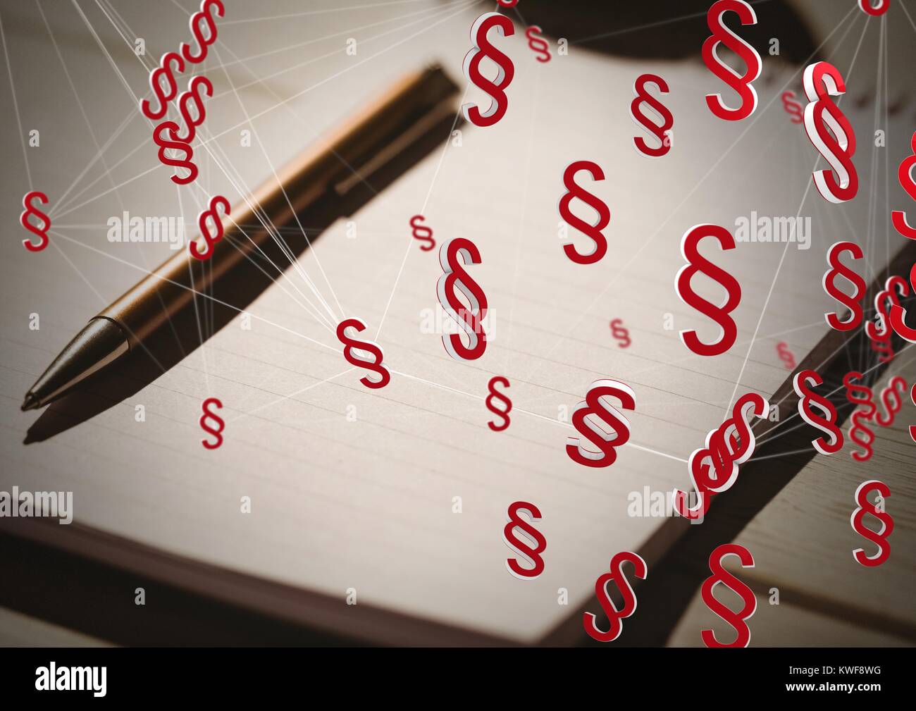 Icônes de symbole de section 3D et bloc-notes Banque D'Images