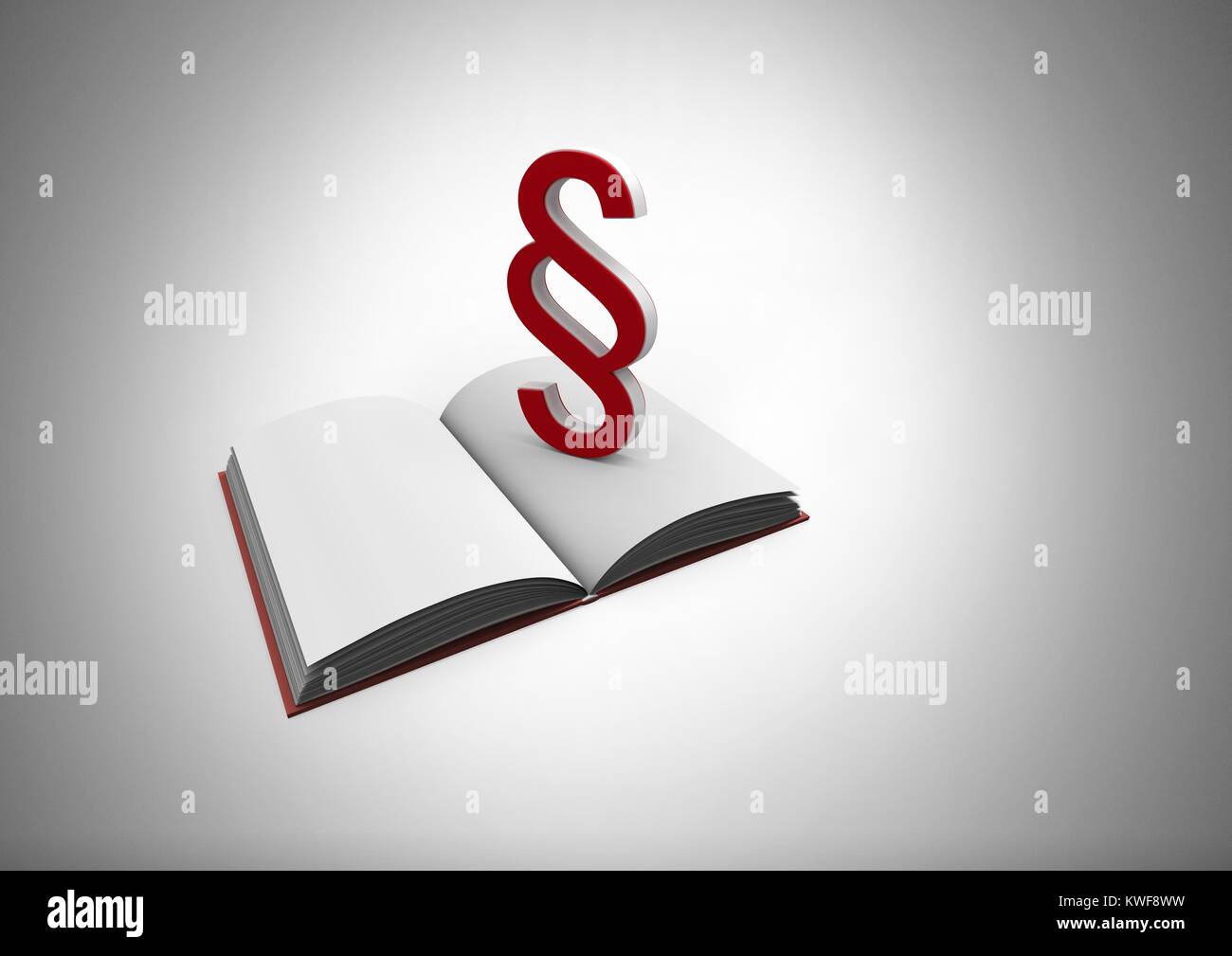 Icône de symbole de section 3D et livre ouvert Banque D'Images