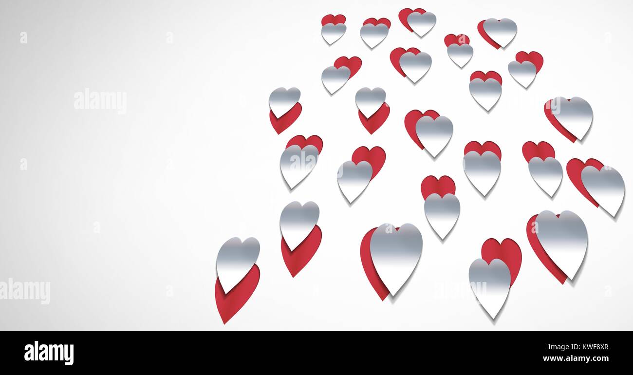 Le papier est coupé dans les cœurs de Saint-Valentin Banque D'Images