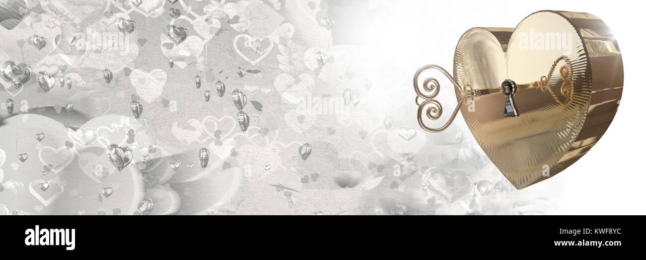 Saint-Valentin amour coeur clé serrure Banque D'Images