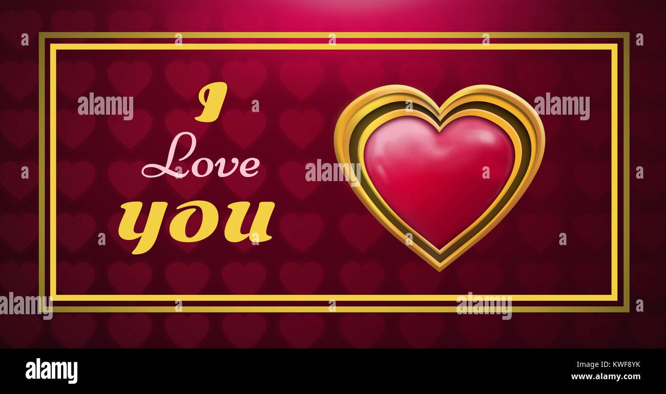 Je T Aime Le Texte Et Le Coeur Brillant Avec Amour Arriere Plan Coeurs Photo Stock Alamy
