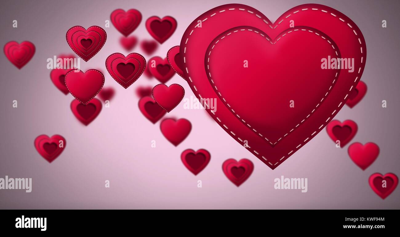 Coeur de Saint-Valentin cousu Banque D'Images