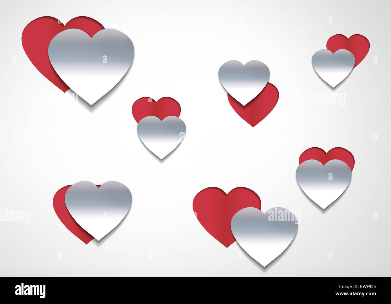 Le papier est coupé dans les cœurs de Saint-Valentin Banque D'Images