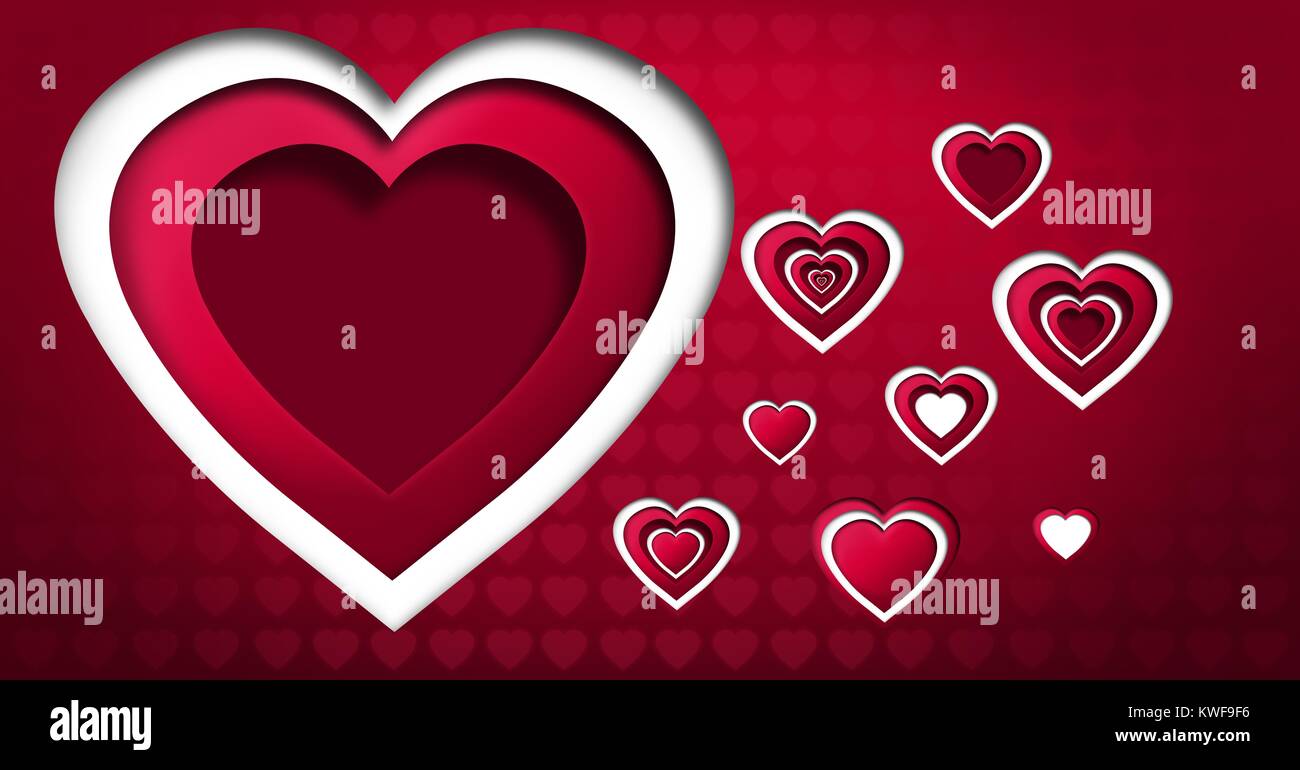 Motif Saint-Valentin avec coeurs Banque D'Images