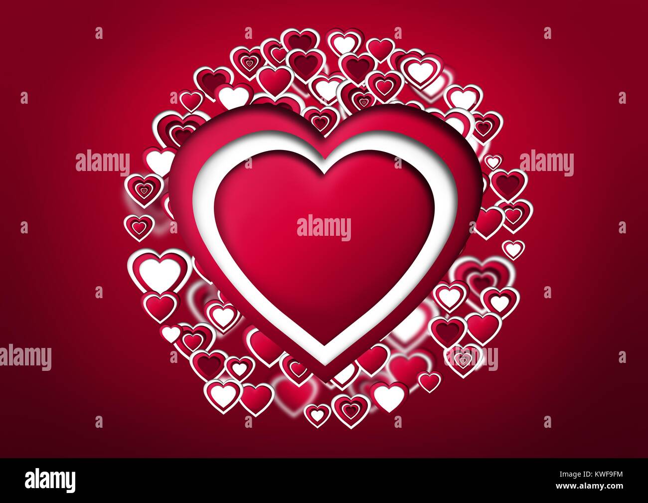 Motif Saint-Valentin avec coeurs Banque D'Images