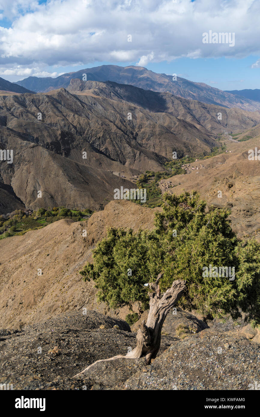 Sur la montagne de l'Atlas. Banque D'Images
