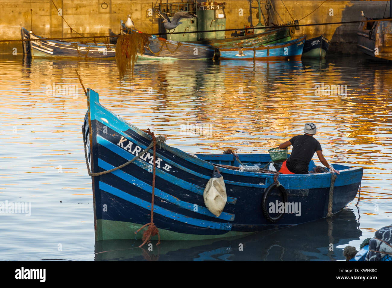 L'industrie de la pêche en action Commericial autour du port. Banque D'Images