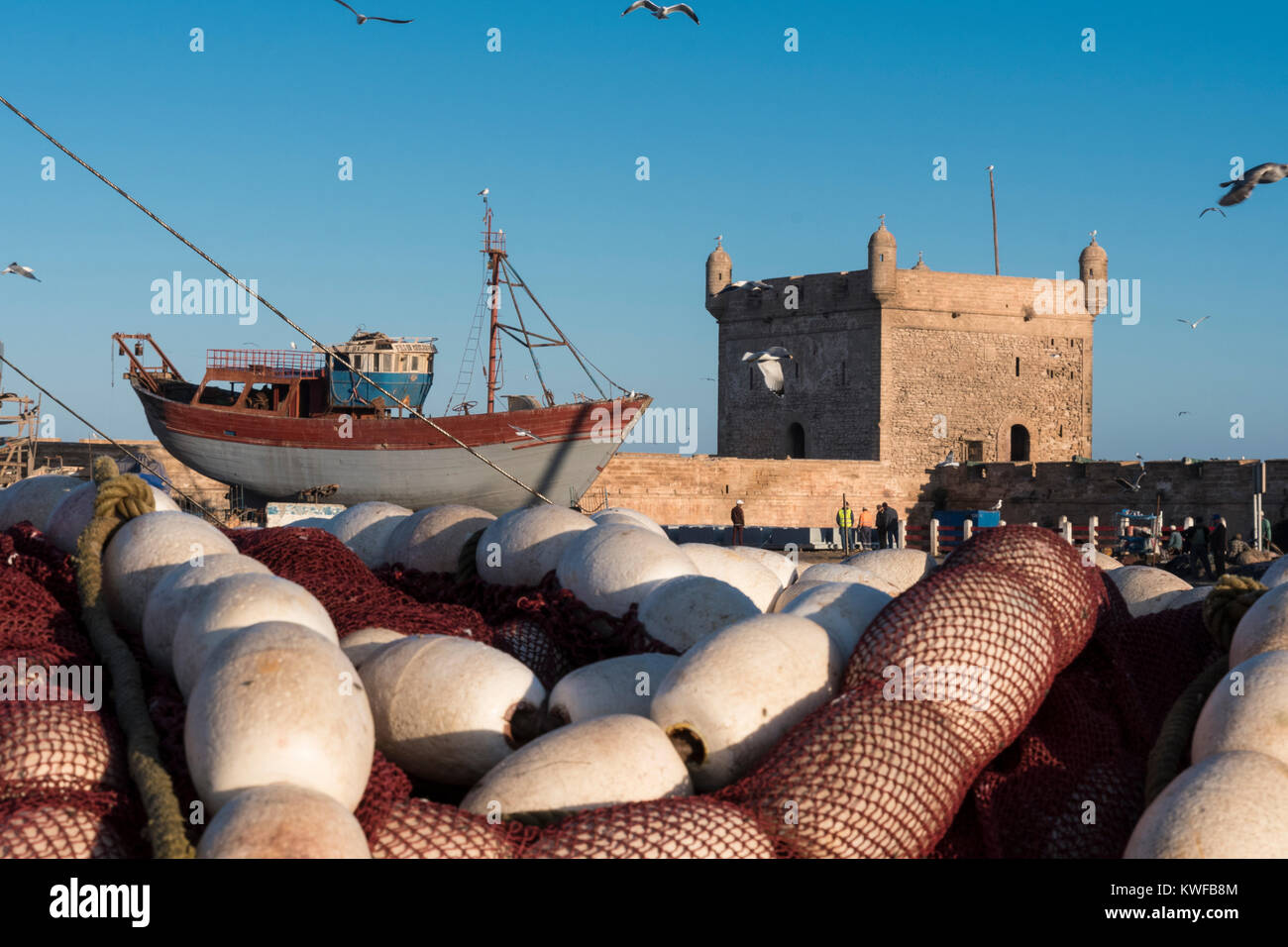 L'industrie de la pêche en action Commericial autour du port. Banque D'Images