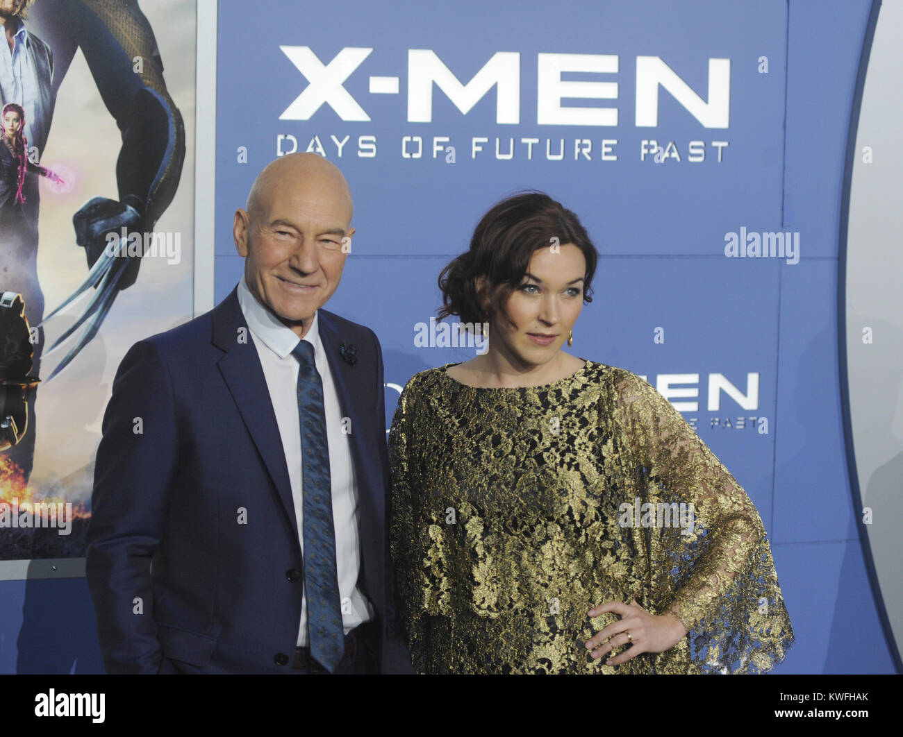 NEW YORK, NY - 10 MAI : Patrick Stewart Sophie Alexandra Stewart assiste à la "X-Men : days of Future Past' première mondiale au Jacob Javits Center le 10 mai 2014 à New York City People : Patrick Stewart Sophie Alexandra Stewart Banque D'Images