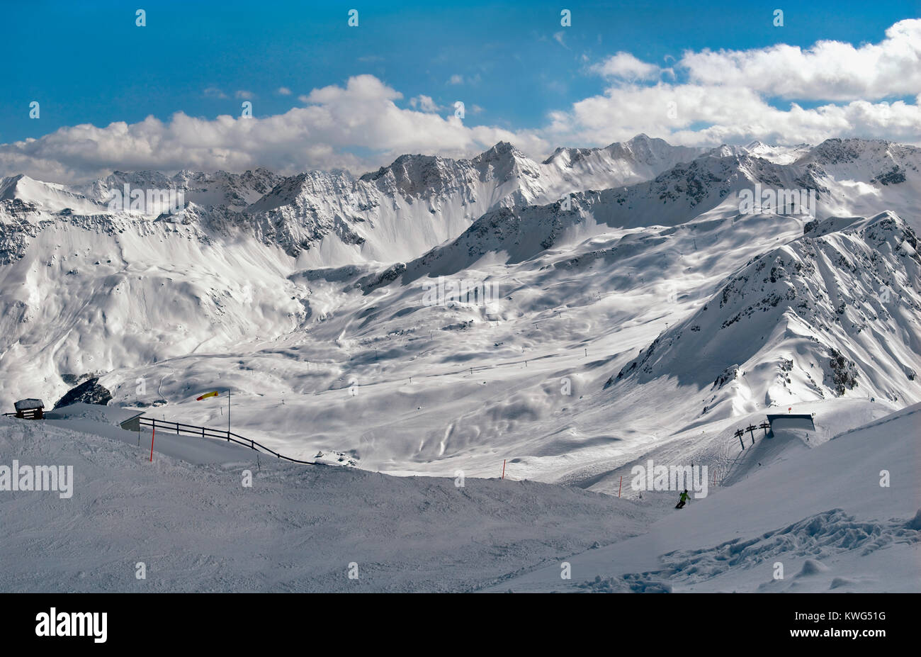 Panorama vu de la montagne d'hiver Pic, Arosa Weisshorn, Grisons, Suisse Banque D'Images