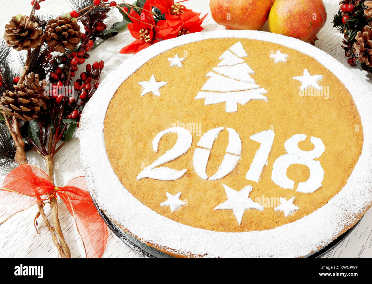 Le Nouvel An Traditionnel Grec Connu Sous Le Nom De Gateau Vasilopita Avec Lucky Coins A L Interieur Photo Stock Alamy