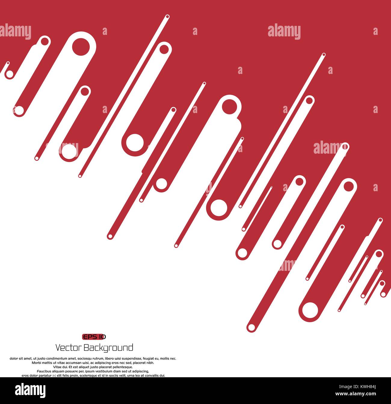 Contraste de l'espace fond blanc et rouge avec cercle illustration vecteur, flying banner eps10 Illustration de Vecteur