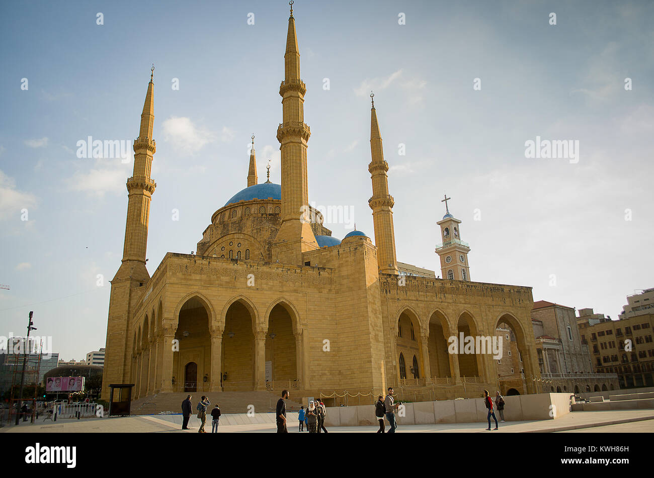 Beyrouth, Liban, 03 avril - 2017 : belle mosquée Mohammad Al-Amin Mosquée, situé dans le centre de Beyrouth au Liban. Banque D'Images