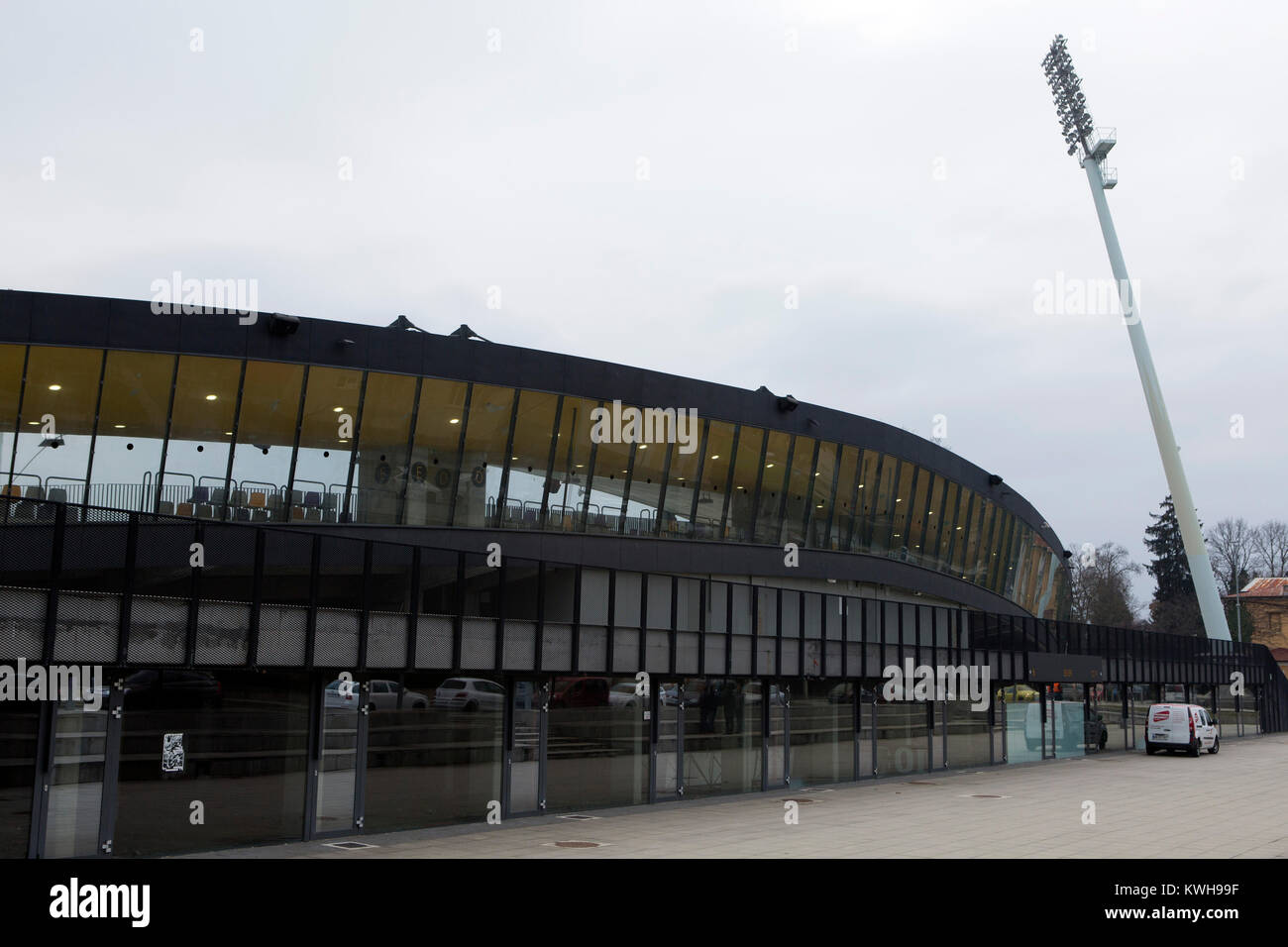 Ljudski vrt stadium, l'accueil du NK Maribor football club dans Maribor, Slovénie. Toutes les places du stade a une capacité de plus de 12 000. Banque D'Images