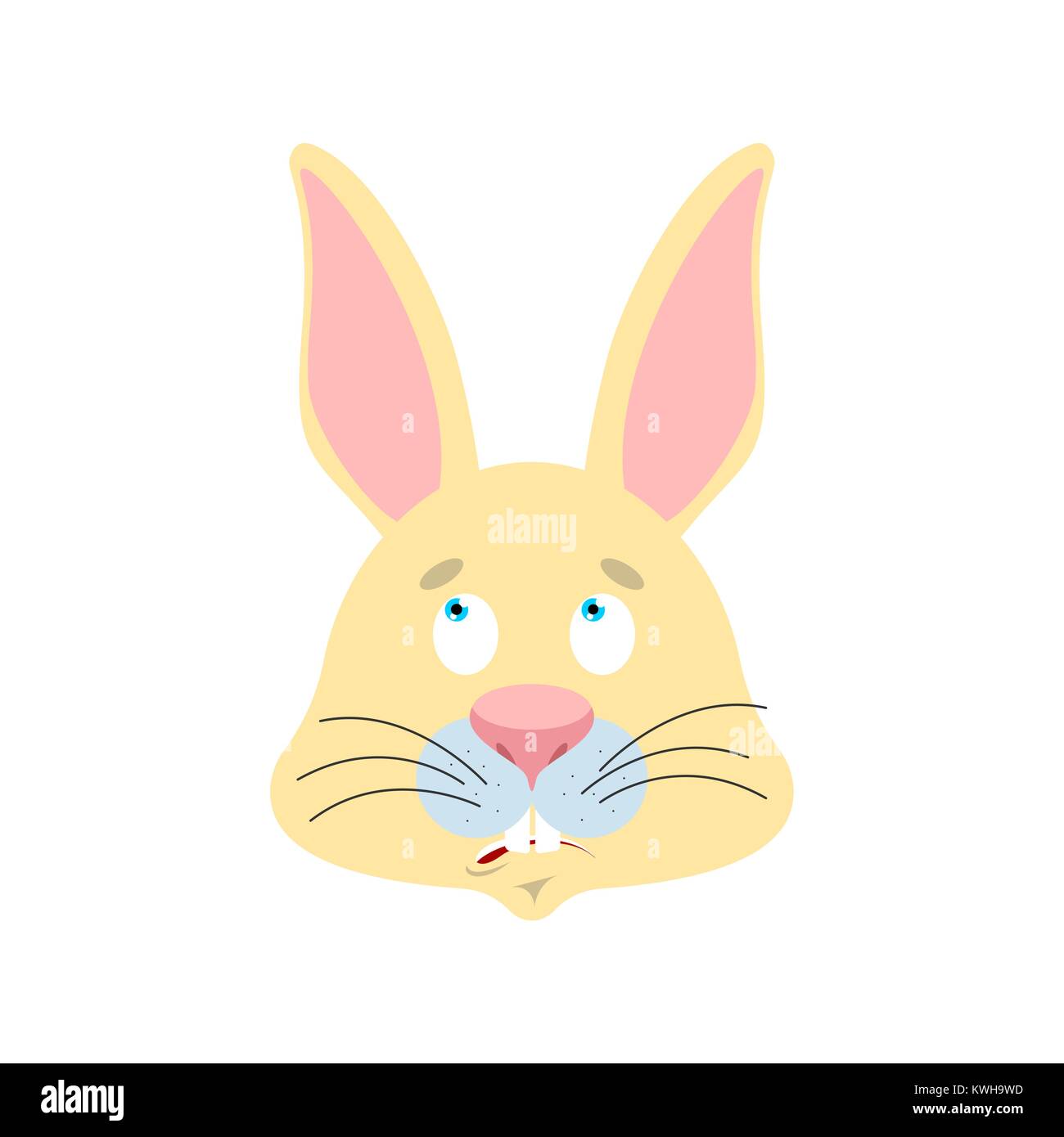 Confus de lapin oops emoji face avatar. Hare perplexes les émotions. Surprise des animaux. Illustration Vecteur de Pâques Illustration de Vecteur