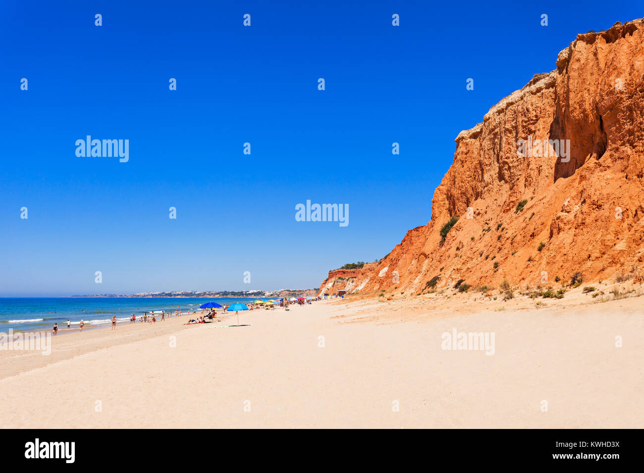 La plage de Falesia, à Albufeira, Algarve au Portugal Banque D'Images