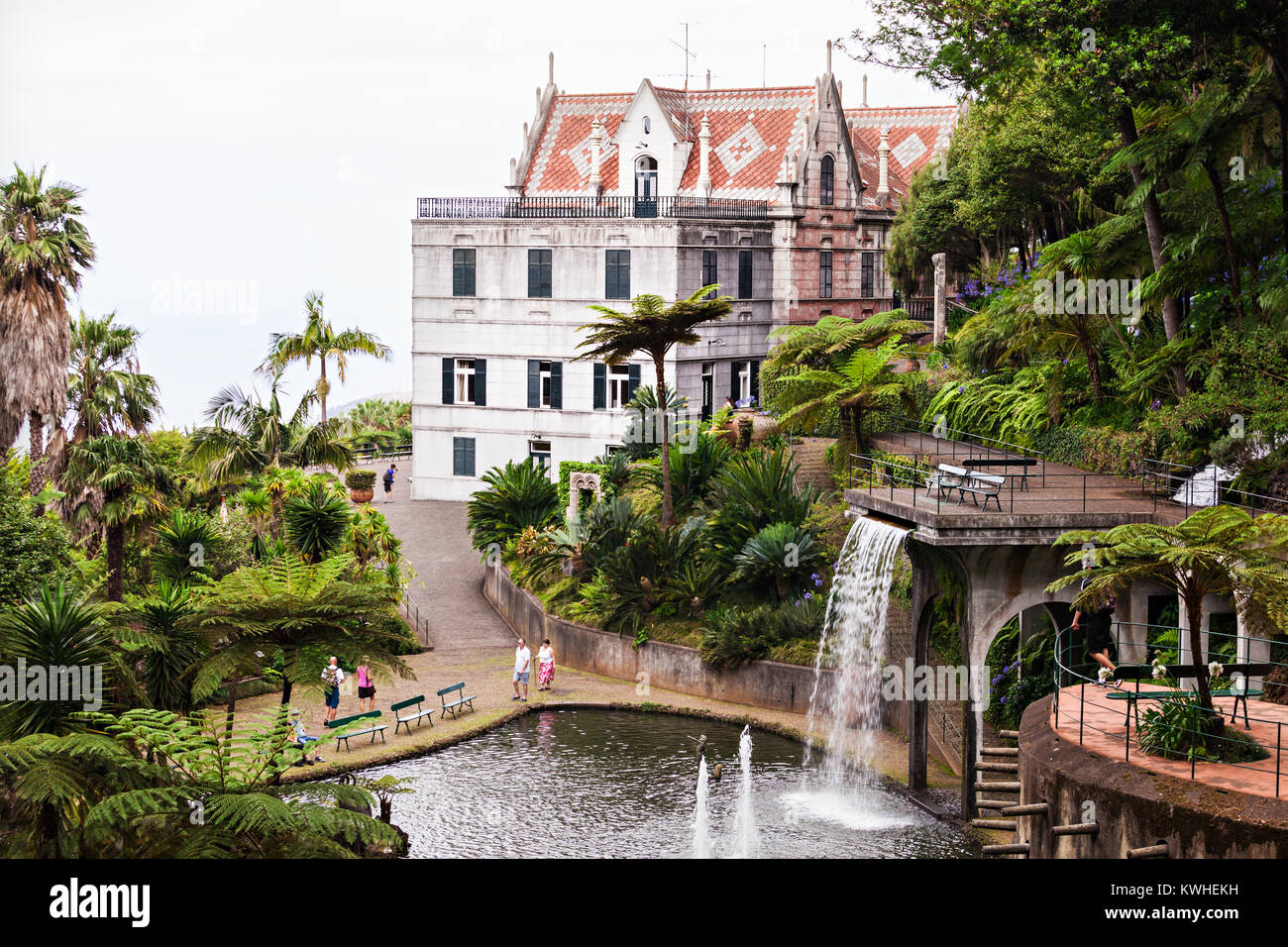 Tropican Monte Palace dans le jardin de l'île de Madère, Portugal Banque D'Images