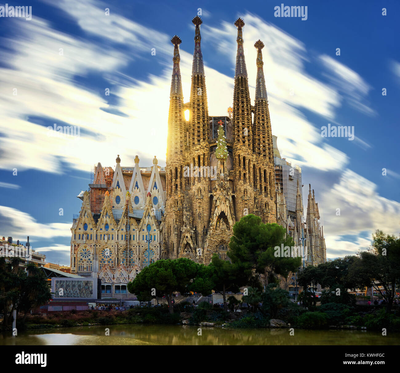 Barcelone, Espagne - 28 octobre 2015 : Sagrada Familia à Barcelone, Espagne. Lorsque vous avez terminé il sera la plus grande église dans le monde Banque D'Images