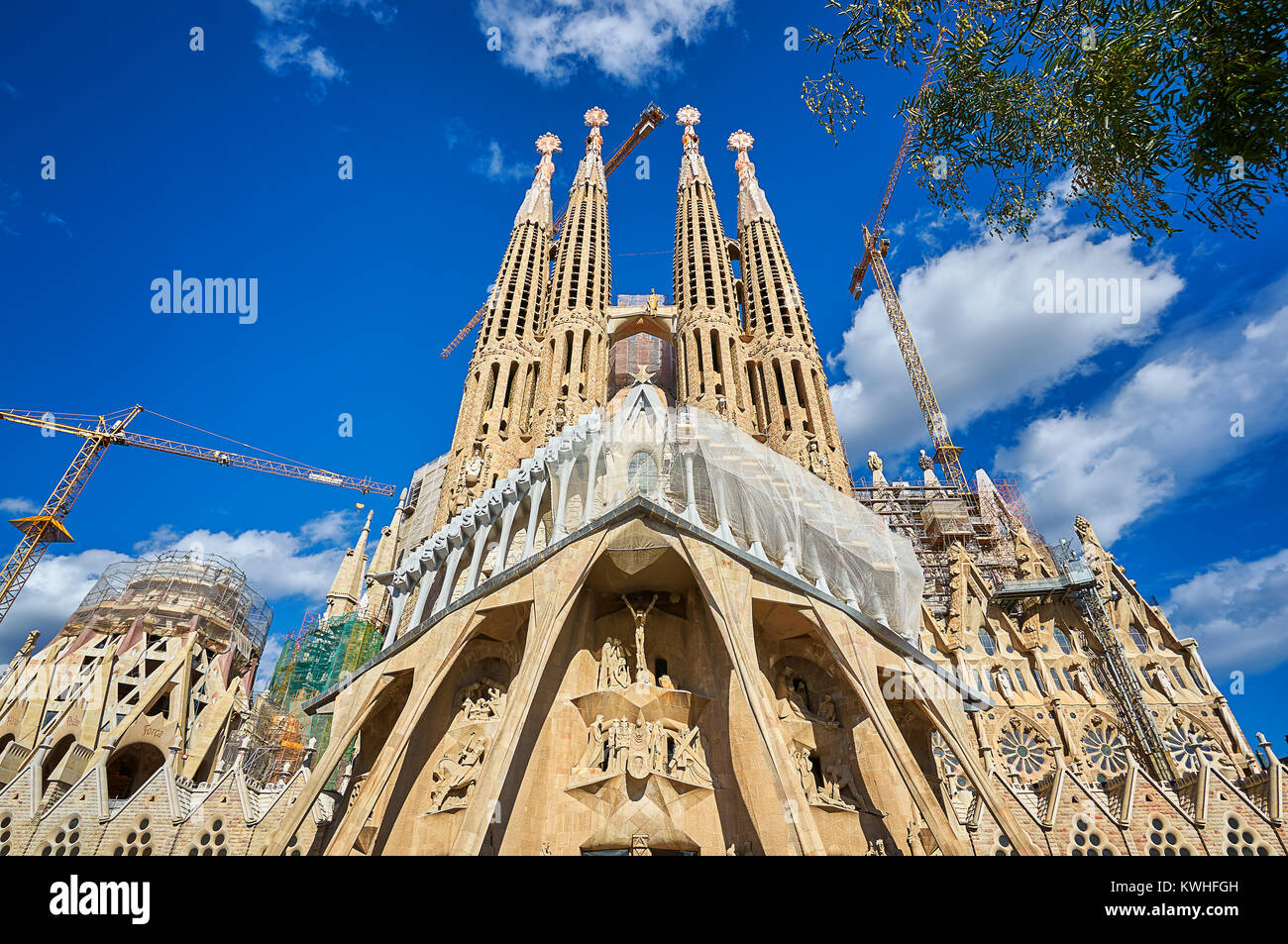 Barcelone, Espagne - 28 octobre 2015 : Sagrada Familia à Barcelone, Espagne. Lorsque vous avez terminé il sera la plus grande église dans le monde Banque D'Images