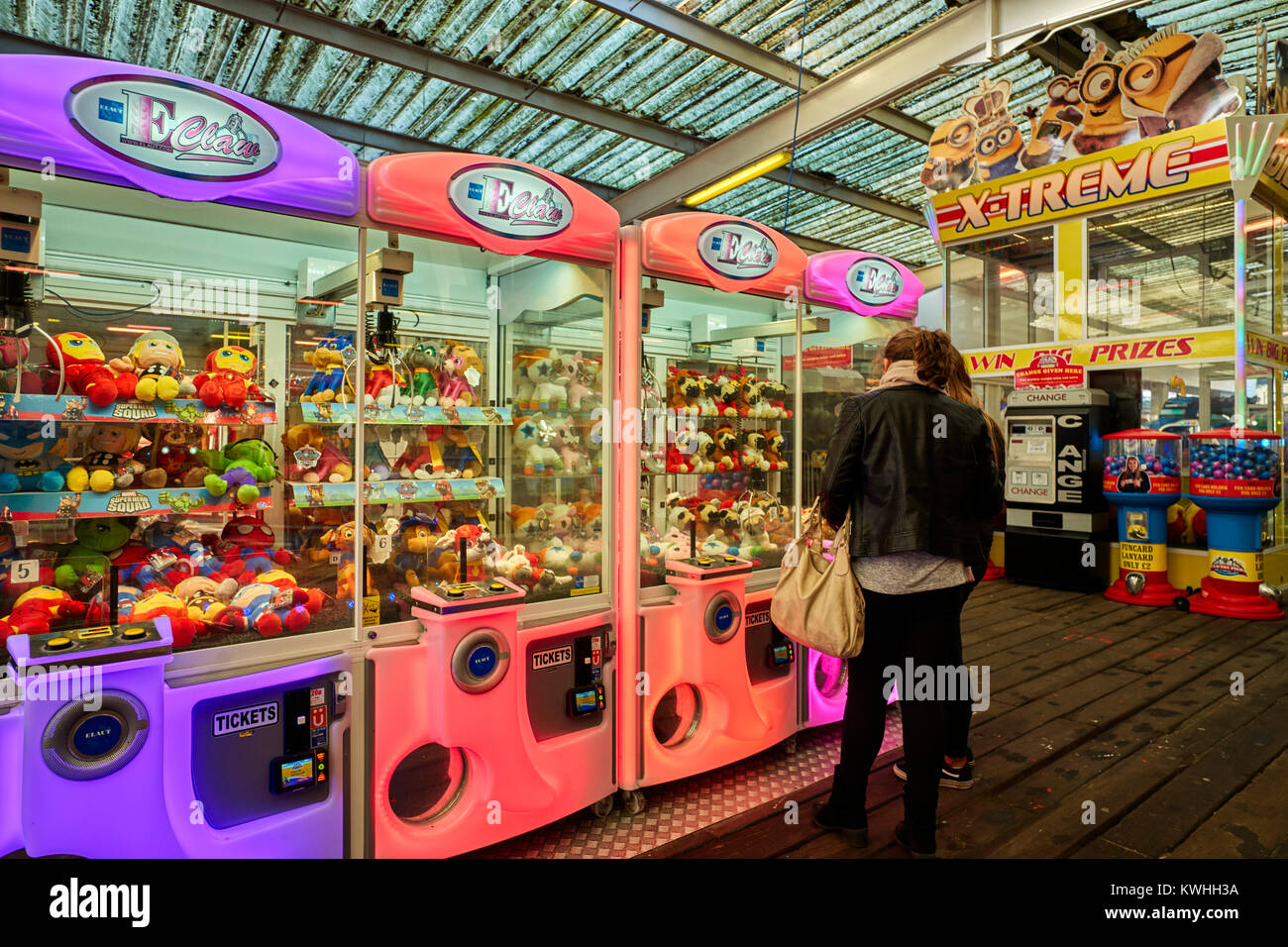 Amusement arcace à Clacton Pier Banque D'Images