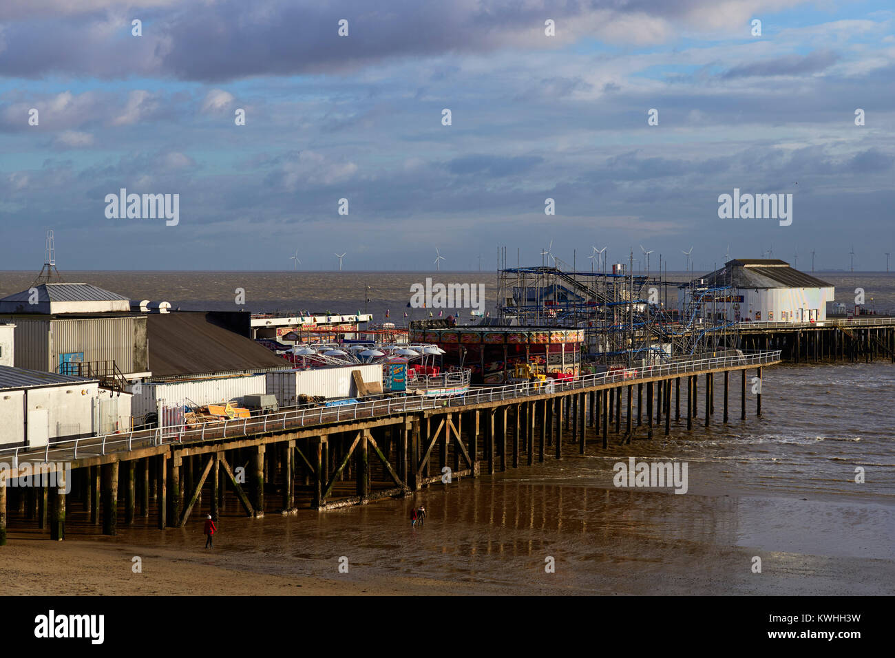 Dans l'hiver de Clacton Pier sunshine Banque D'Images