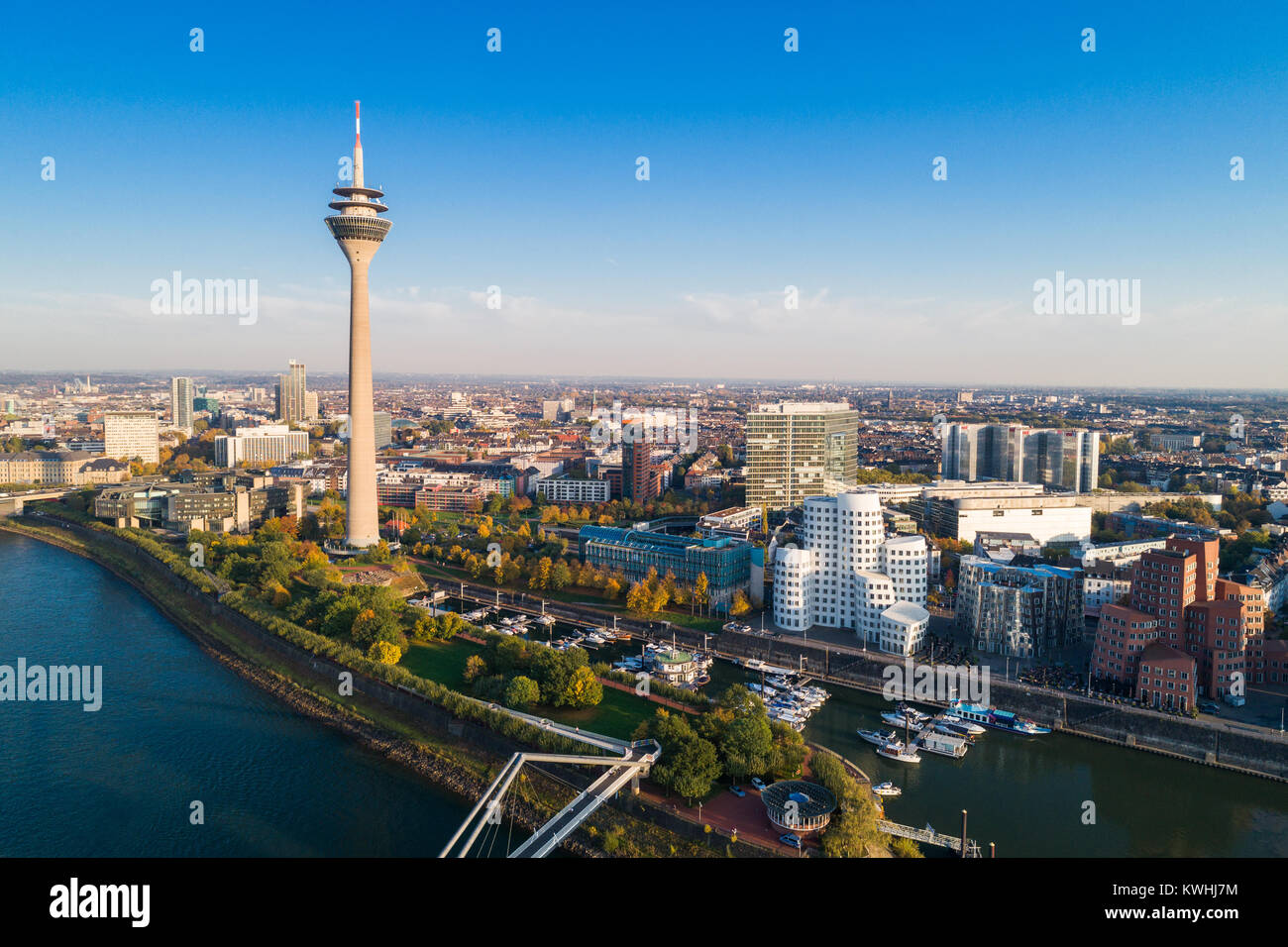 Medienhafen de Düsseldorf en Allemagne Banque D'Images