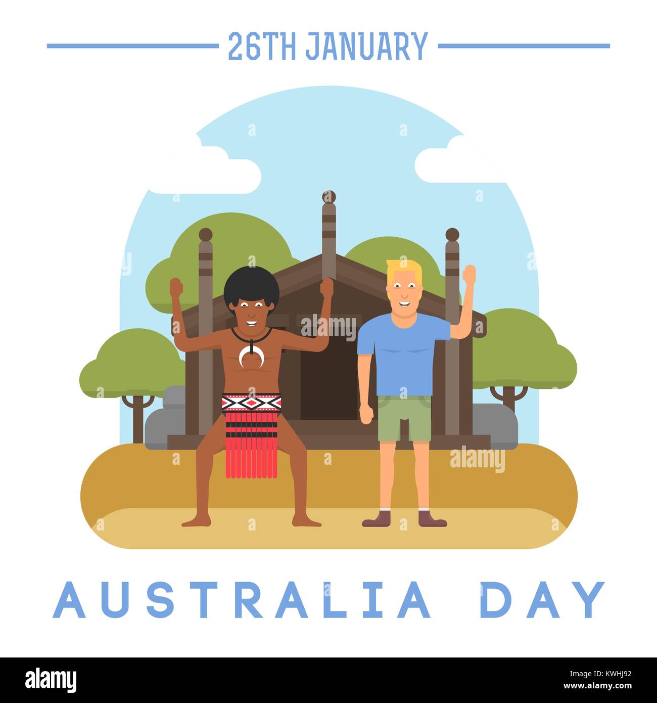 L'Australie Journée Janvier 26th. Illustration de Vecteur