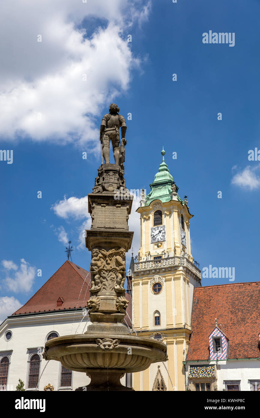 Voir à Roland Fontaine à Bratislava, Slovaquie Banque D'Images