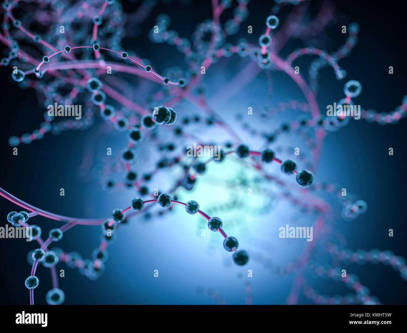 Illustration sur la médecine biologie molécule contexte scientifique. Le rendu 3D Banque D'Images