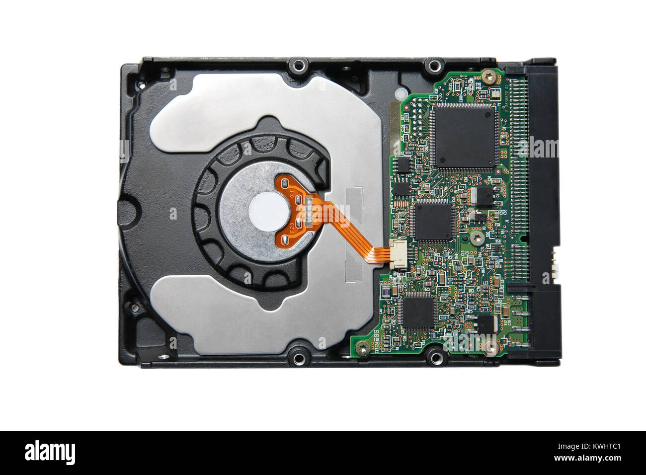 Disque dur, disque dur sur fond blanc, gros plan Banque D'Images