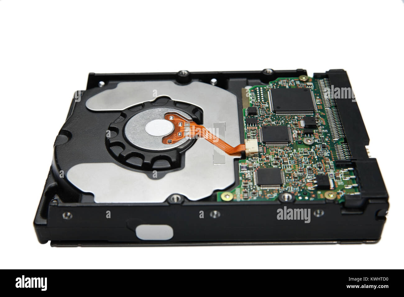 Disque dur, disque dur sur fond blanc, gros plan Banque D'Images