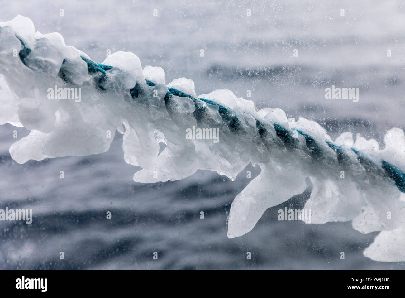 Revêtement de glace ; gréement navire à passagers aventurier océan sails Boyd & du Détroit de Drake de l'Argentine à l'Antarctique Banque D'Images