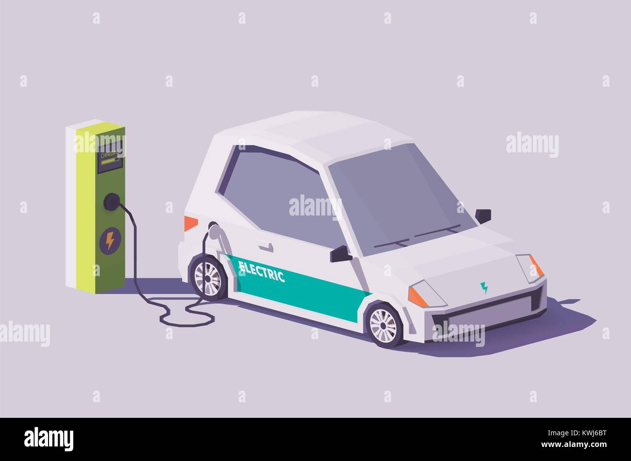 Vector poly voiture électrique basse Illustration de Vecteur Vector poly voiture électrique basse Illustration de Vecteur