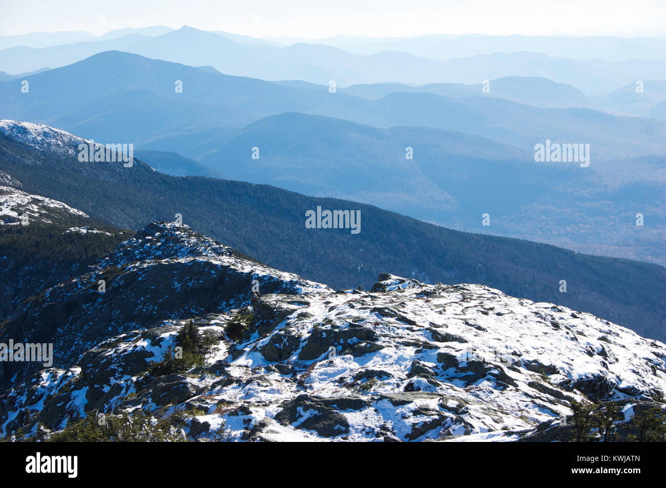 Vue du Mt. Mansfield, point le plus élevé dans le Vermont, aux États-Unis, en Nouvelle-Angleterre. Stowe, VT. Banque D'Images