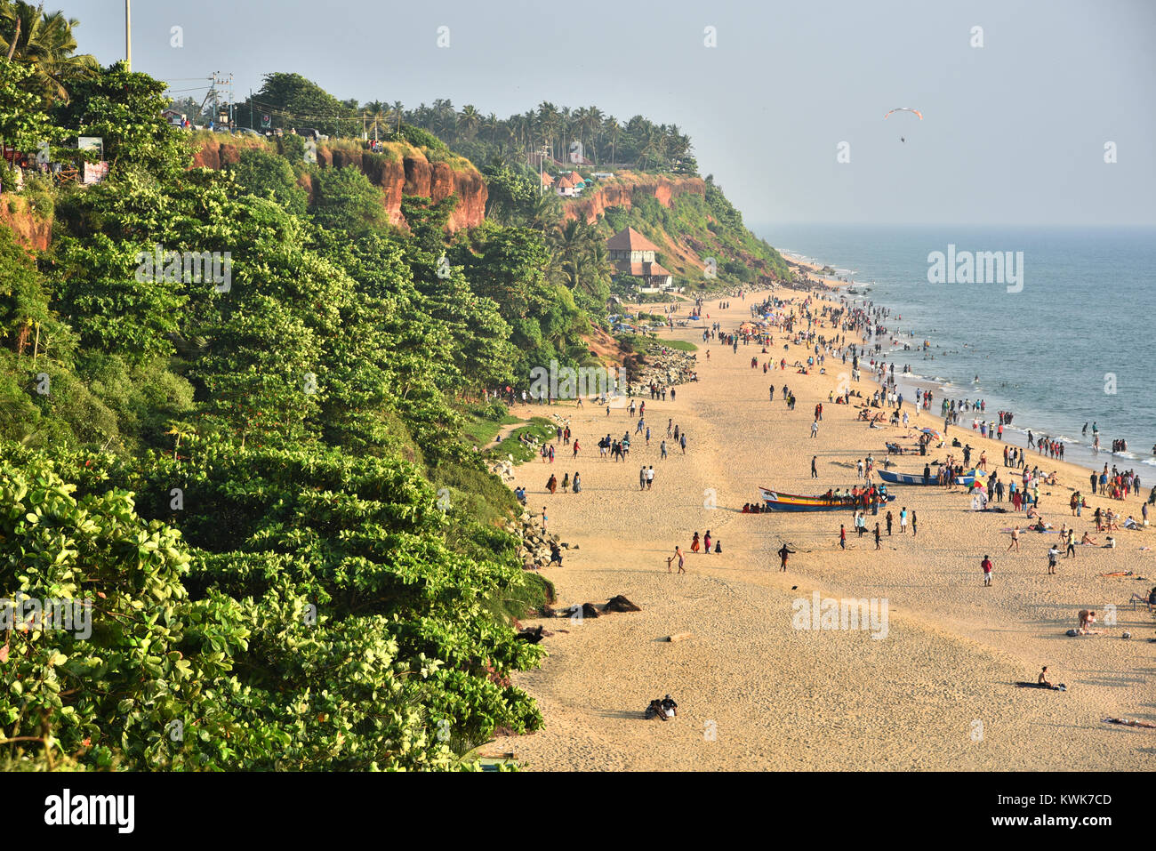 Varkala beach et cliff Varkala Kerala,,Inde, Banque D'Images