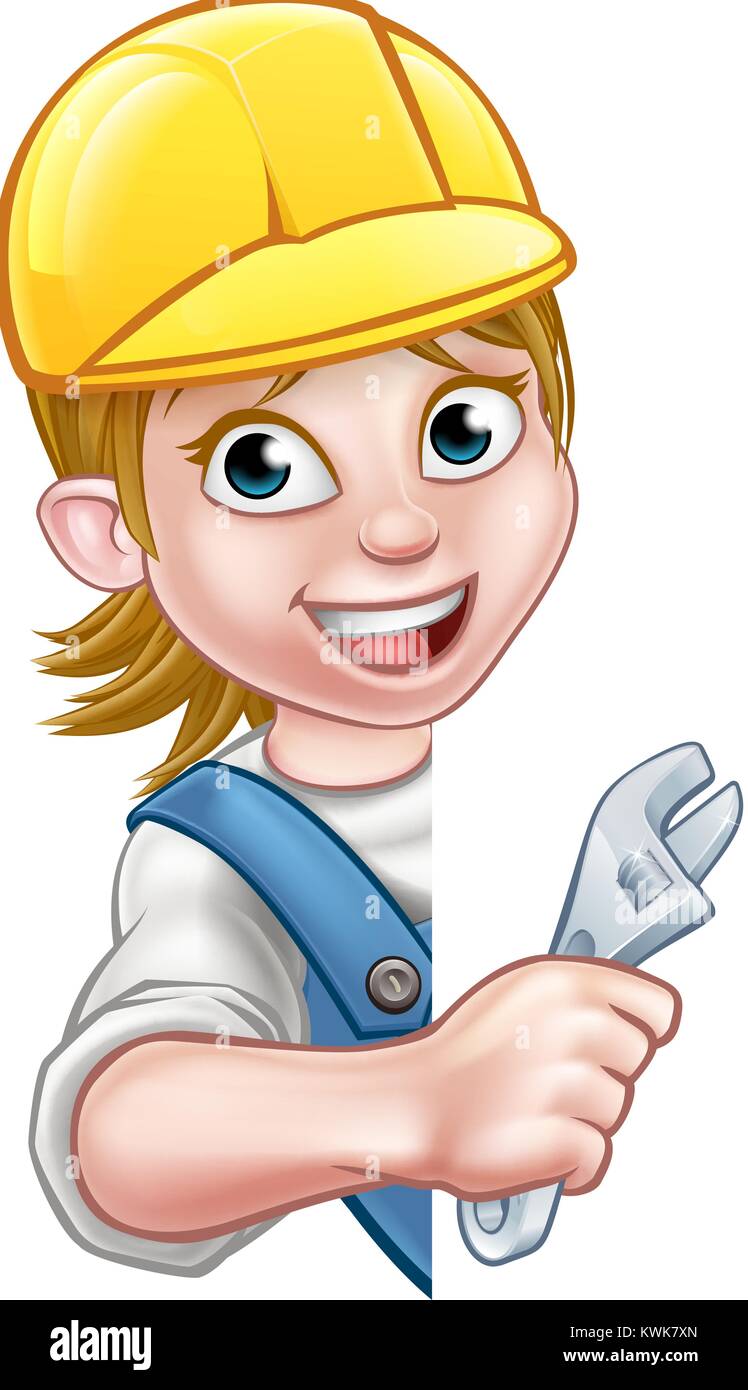 Personnage de femme plombier Illustration de Vecteur
