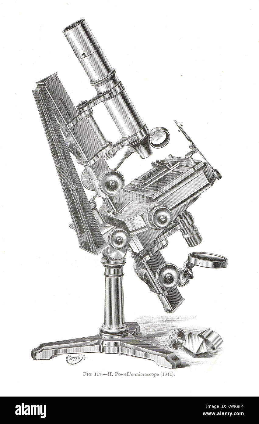 Hugh Powell de 1841 microscope Banque D'Images