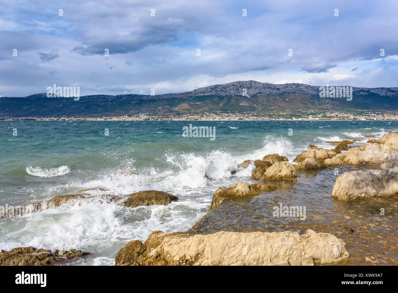 Bene Beach, la colline de Marjan, Split, Croatie Banque D'Images