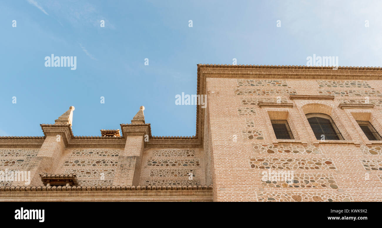 Le Palais de Charles V à l'intérieur de la fortification nasride de l'Alhambra, Grenade, Espagne Banque D'Images