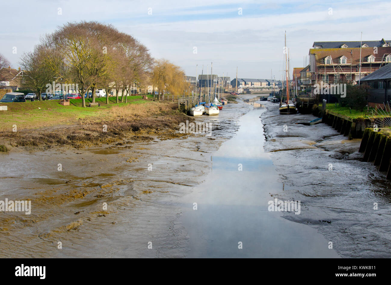 Faversham, Kent, Angleterre. Faversham creek - admission de l'estuaire de la Tamise Banque D'Images