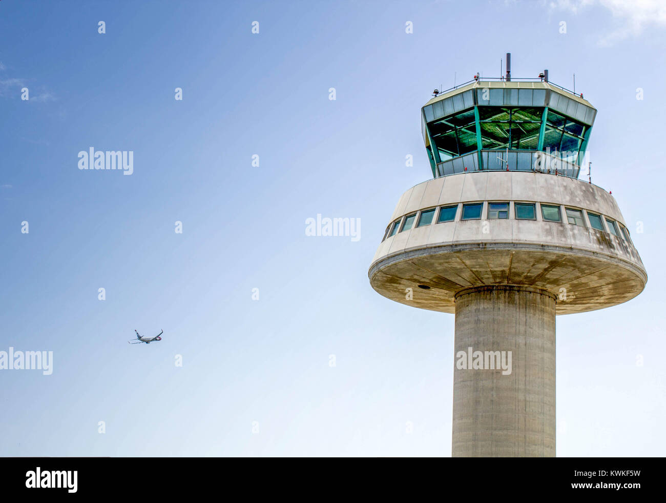 Tour de contrôle de l'aéroport El Prat de Barcelone , Barcelone , Espagne Banque D'Images