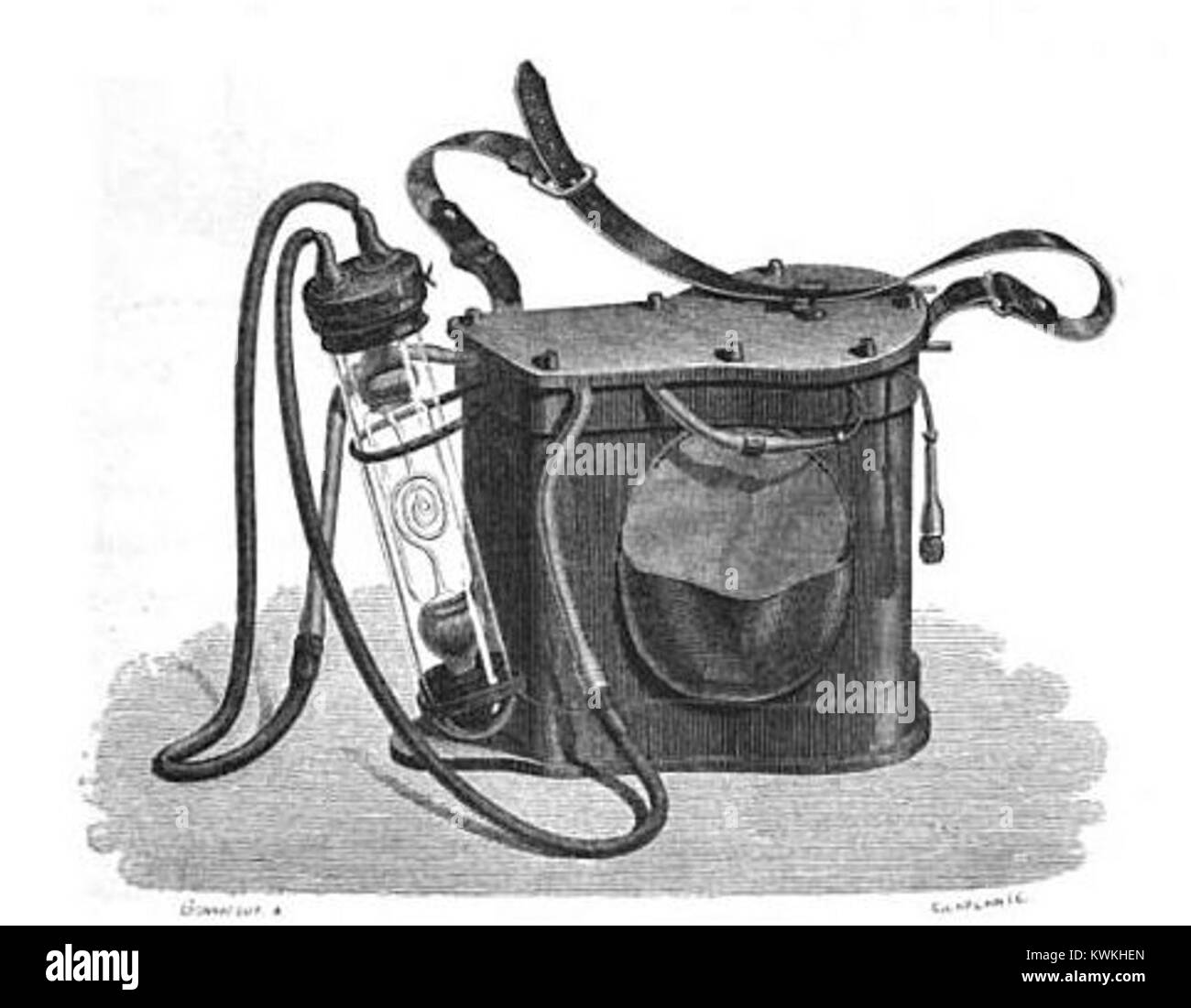 Jules Verne Ruhmkorff 'voyant', une lampe électrique des mineurs Banque D'Images