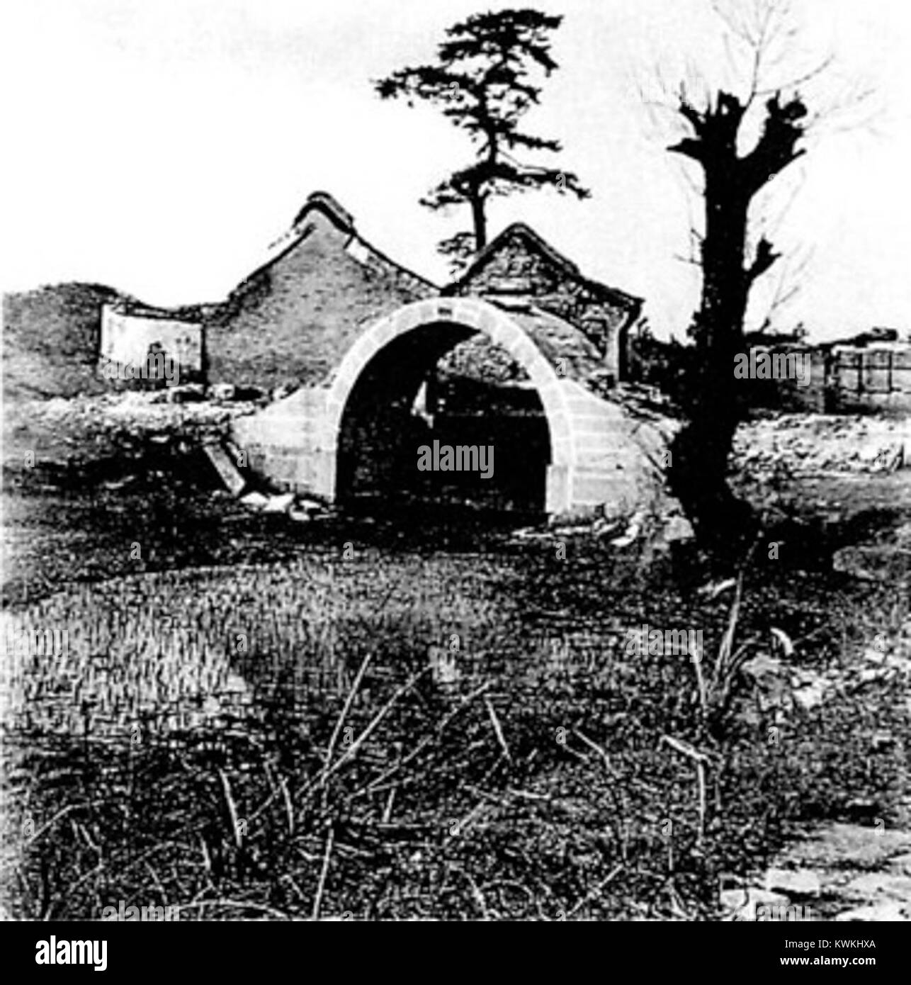 Représentation historique de l'ancien palais d'été (Yuanmingyuan) à Pékin, détruit par les forces alliées en 1860 pendant la seconde guerre de l'opium, montrant son ancienne architecture impériale. Banque D'Images