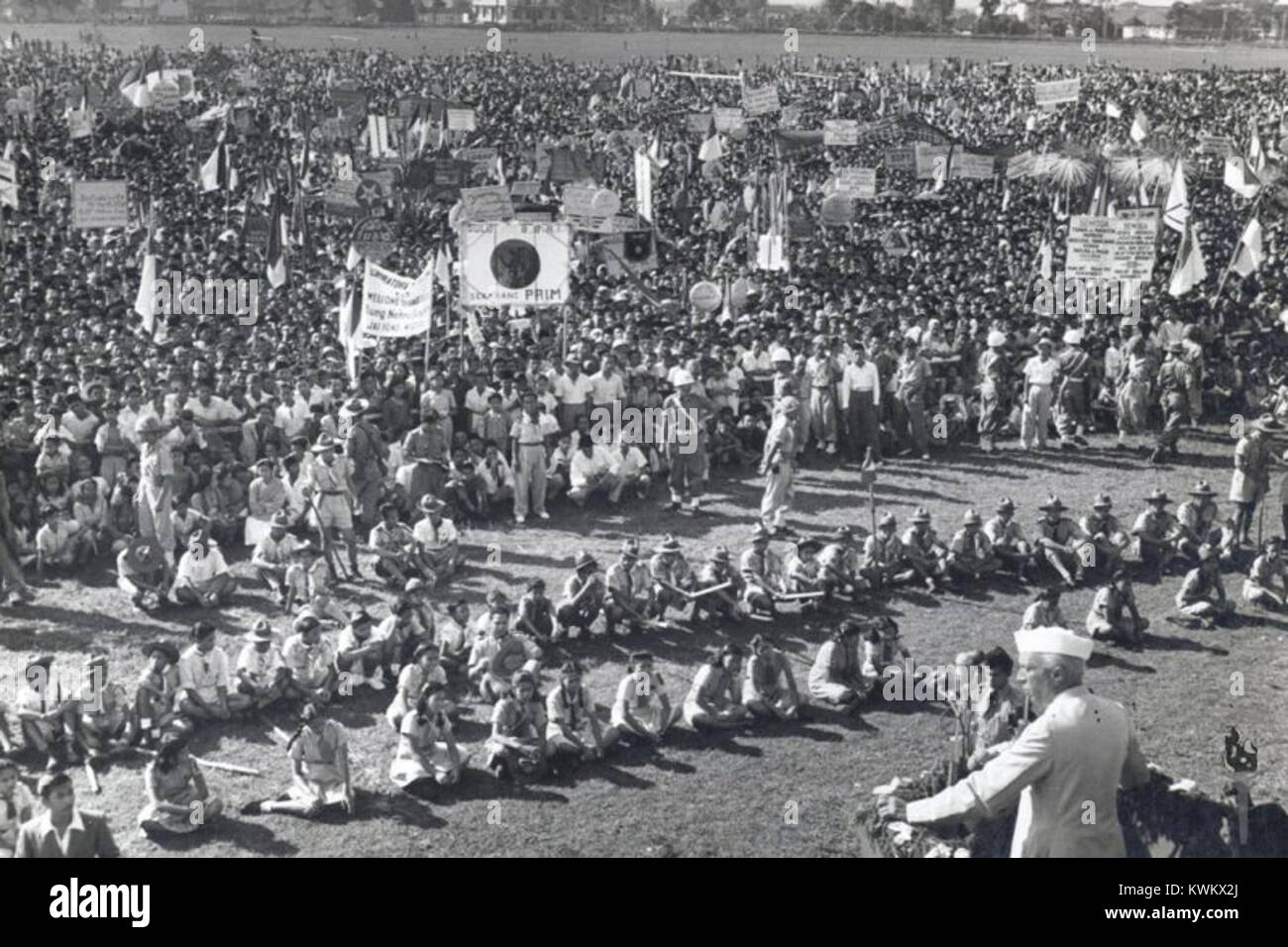 Le Jawaharlal Nehru visite en Indonésie, le 10 juin 1950 Banque D'Images